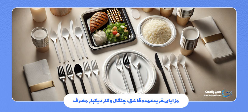 خرید عمده قاشق، چنگال و کارد یکبار مصرف اقتصادی